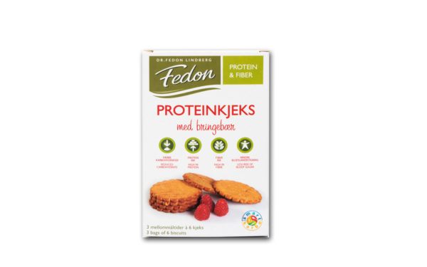 Proteinkjeks med bringebær